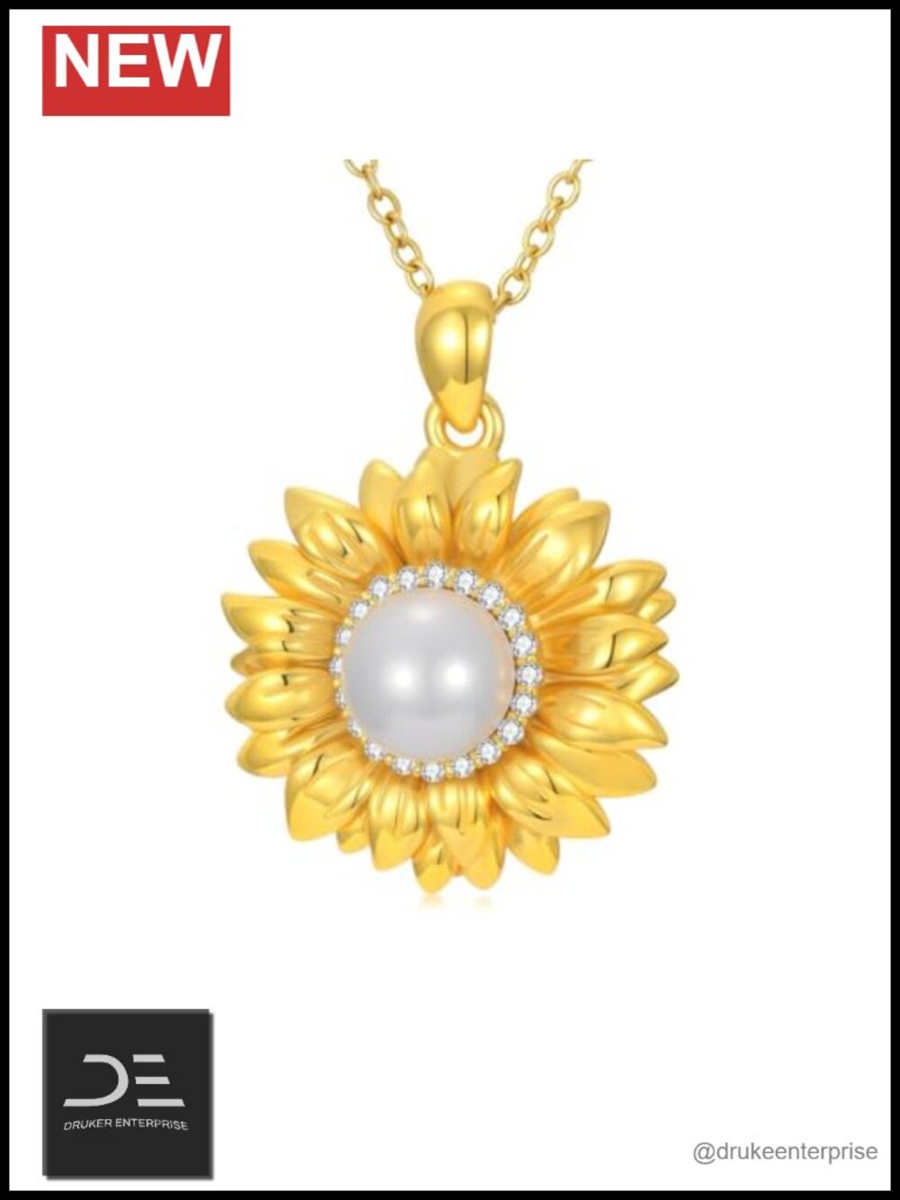 Sterling Silver Freshwater Pearl Pendant Necklace 18k Gold Plated